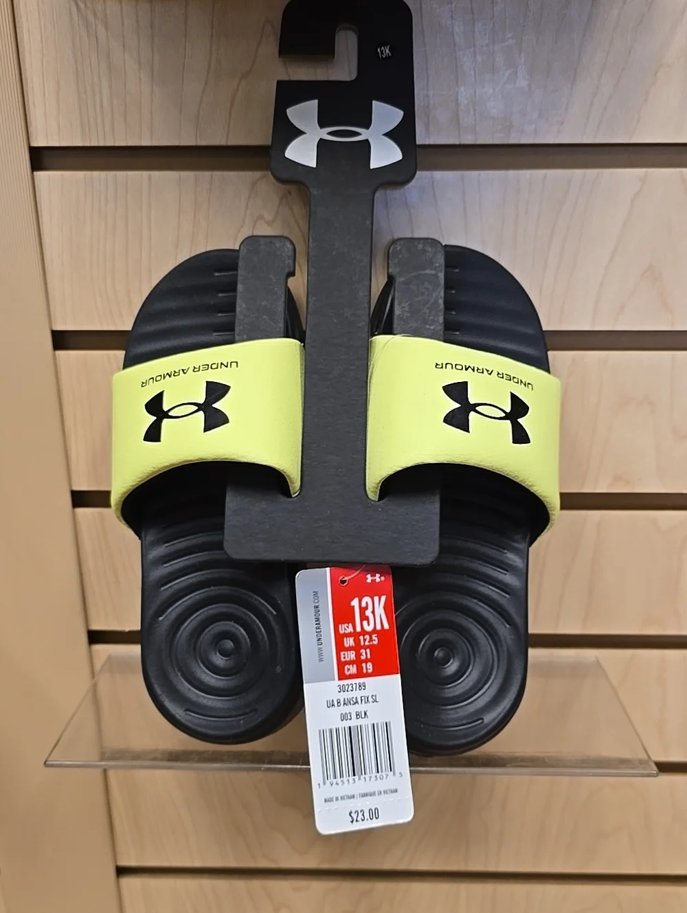 Under Armour Kids' Neon Yellow Slide Sandals